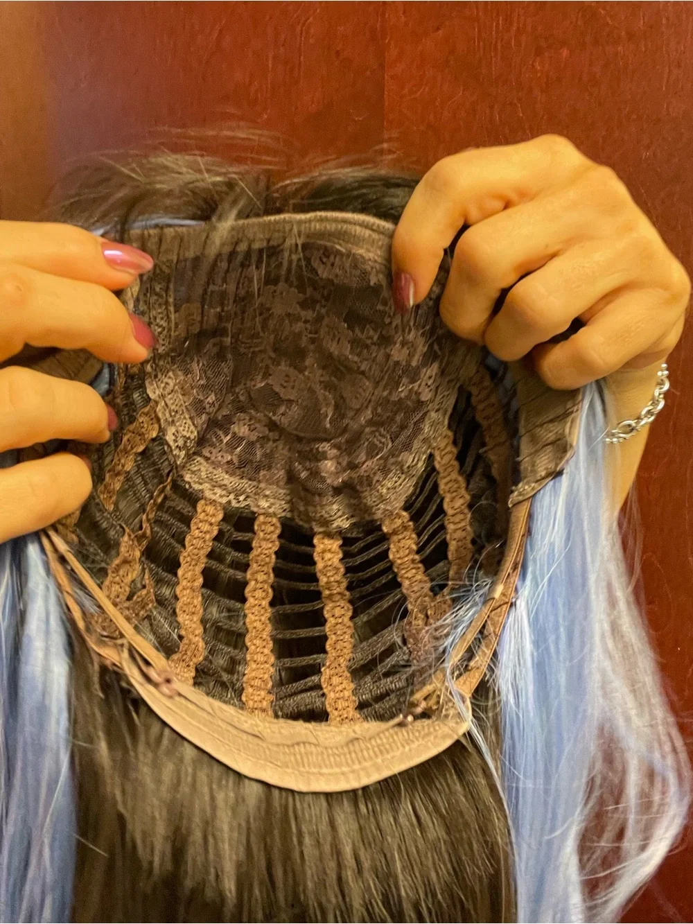 Black Wig with Blue Highlights - Women's Fashion Hair